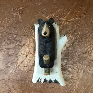 NWOT Rustic Birch Branch Bear Coat Rack and Raccoon switch plate